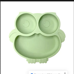 Owl-Shaped Silicone Baby Suction Dining Plate, BPA-free safe dish for 0-2 years, unisex