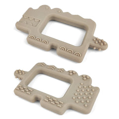 Govinto Crocodile Silicone Teether, BPA-free textured toy with suction cup for 0-2 years, unisex