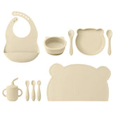 10pcs Silicone Baby Feeding Set, BPA-free tableware for 6M-3Y, unisex
