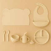 7pcs Silicone Baby Feeding Set, BPA-free tableware for 6M-3Y, unisex
