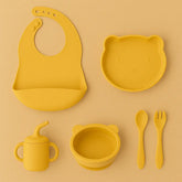6pcs Bear-Shaped Silicone Baby Feeding Set, BPA-free for 6M-3Y, unisex