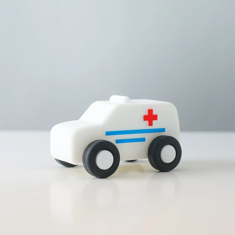 Govinto Helper Ambulance Silicone Teether, BPA-free textured toy for 3+ years, unisex