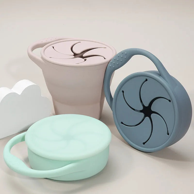 Silicone Baby Snack Cup with Lid, BPA-free safe container for 0-2 years, unisex