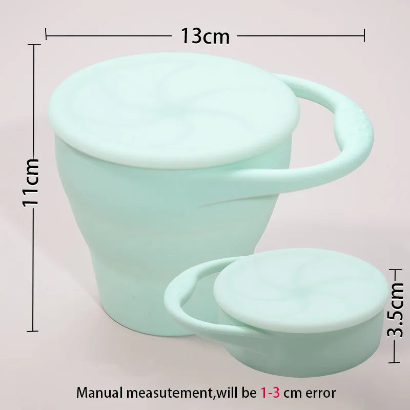 Silicone Baby Snack Cup with Lid, BPA-free safe container for 0-2 years, unisex