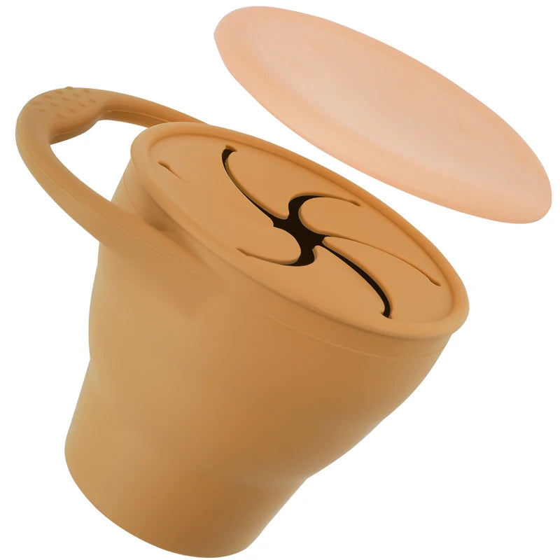 Silicone Baby Snack Cup with Lid, BPA-free safe container for 0-2 years, unisex
