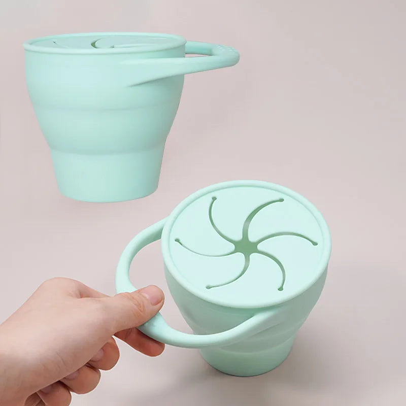 Silicone Baby Snack Cup with Lid, BPA-free safe container for 0-2 years, unisex