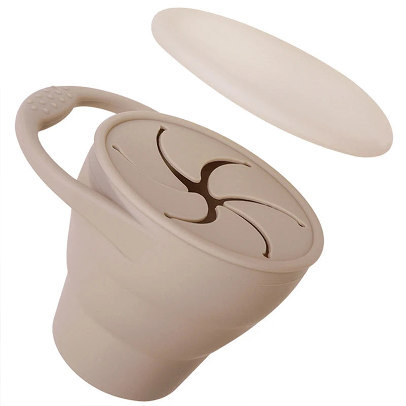 Silicone Baby Snack Cup with Lid, BPA-free safe container for 0-2 years, unisex