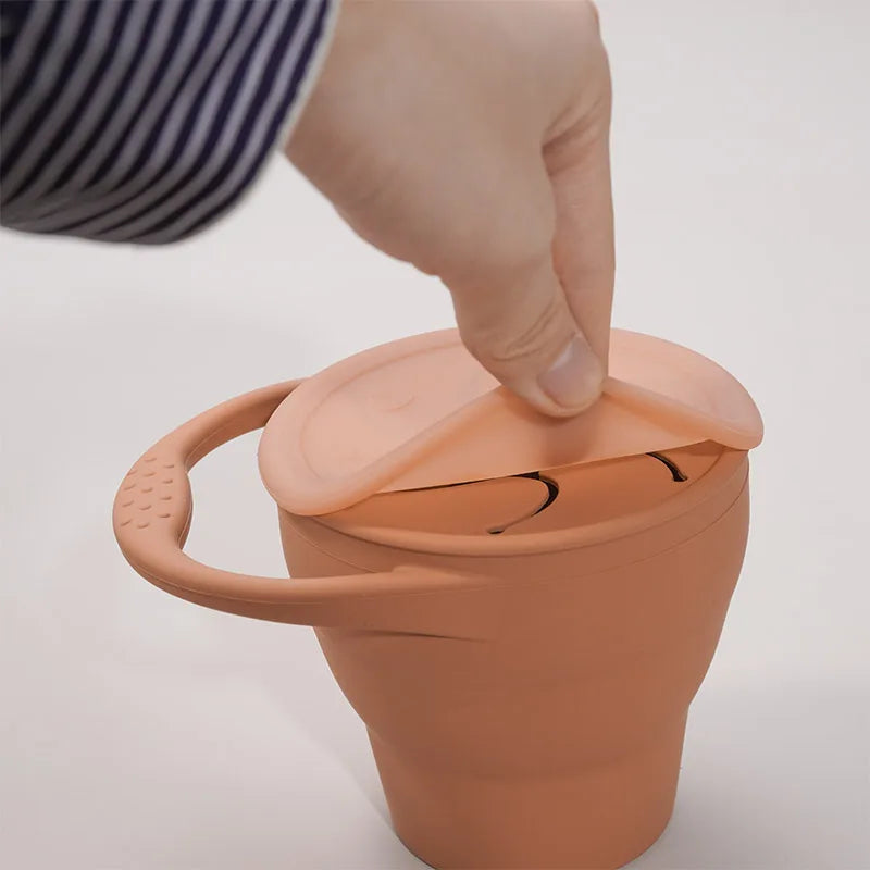 Silicone Baby Snack Cup with Lid, BPA-free safe container for 0-2 years, unisex