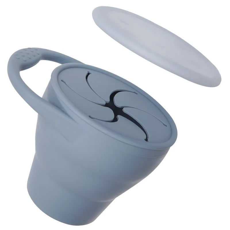 Silicone Baby Snack Cup with Lid, BPA-free safe container for 0-2 years, unisex
