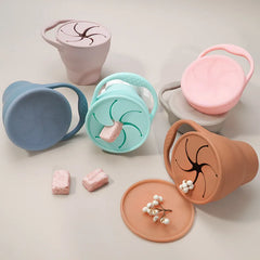 Silicone Baby Snack Cup with Lid, BPA-free safe container for 0-2 years, unisex
