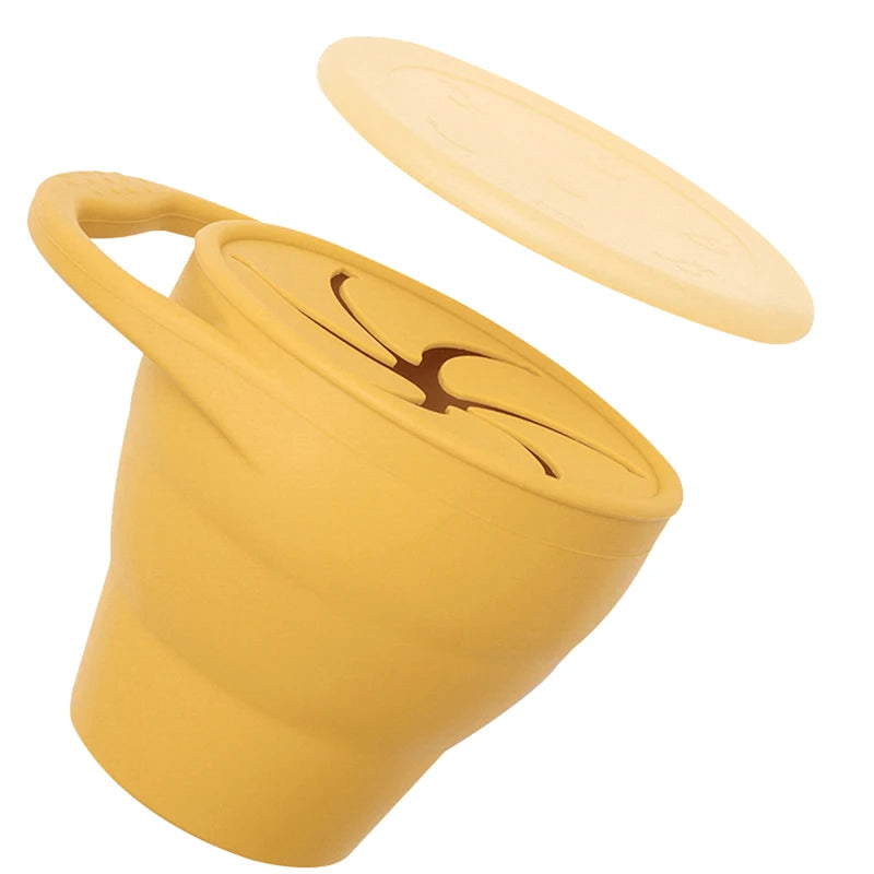 Silicone Baby Snack Cup with Lid, BPA-free safe container for 0-2 years, unisex