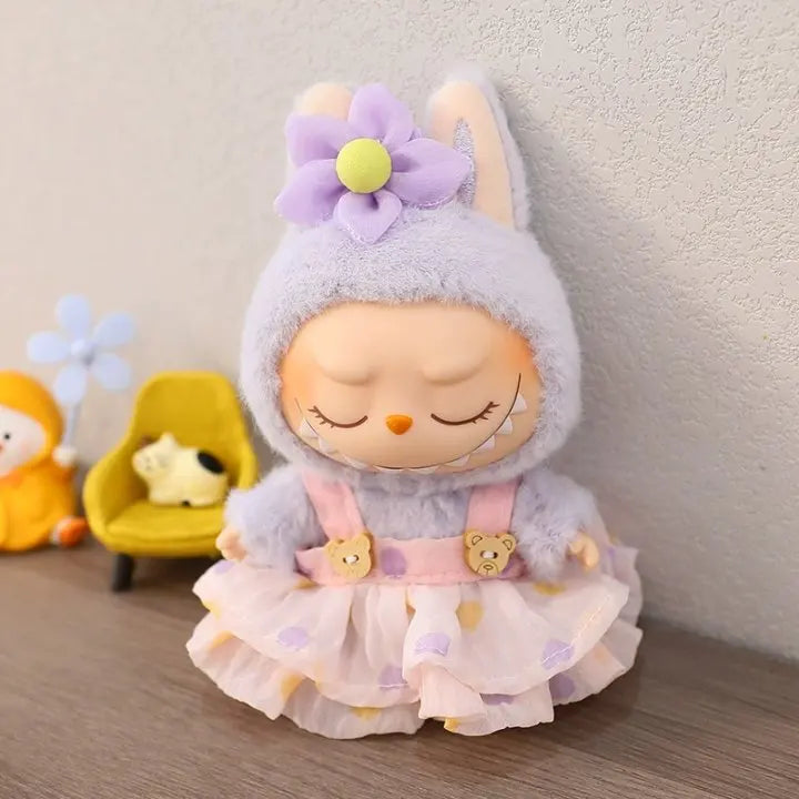 Bear Dress for , Soft Plush Outfit with Hat and Pendant
