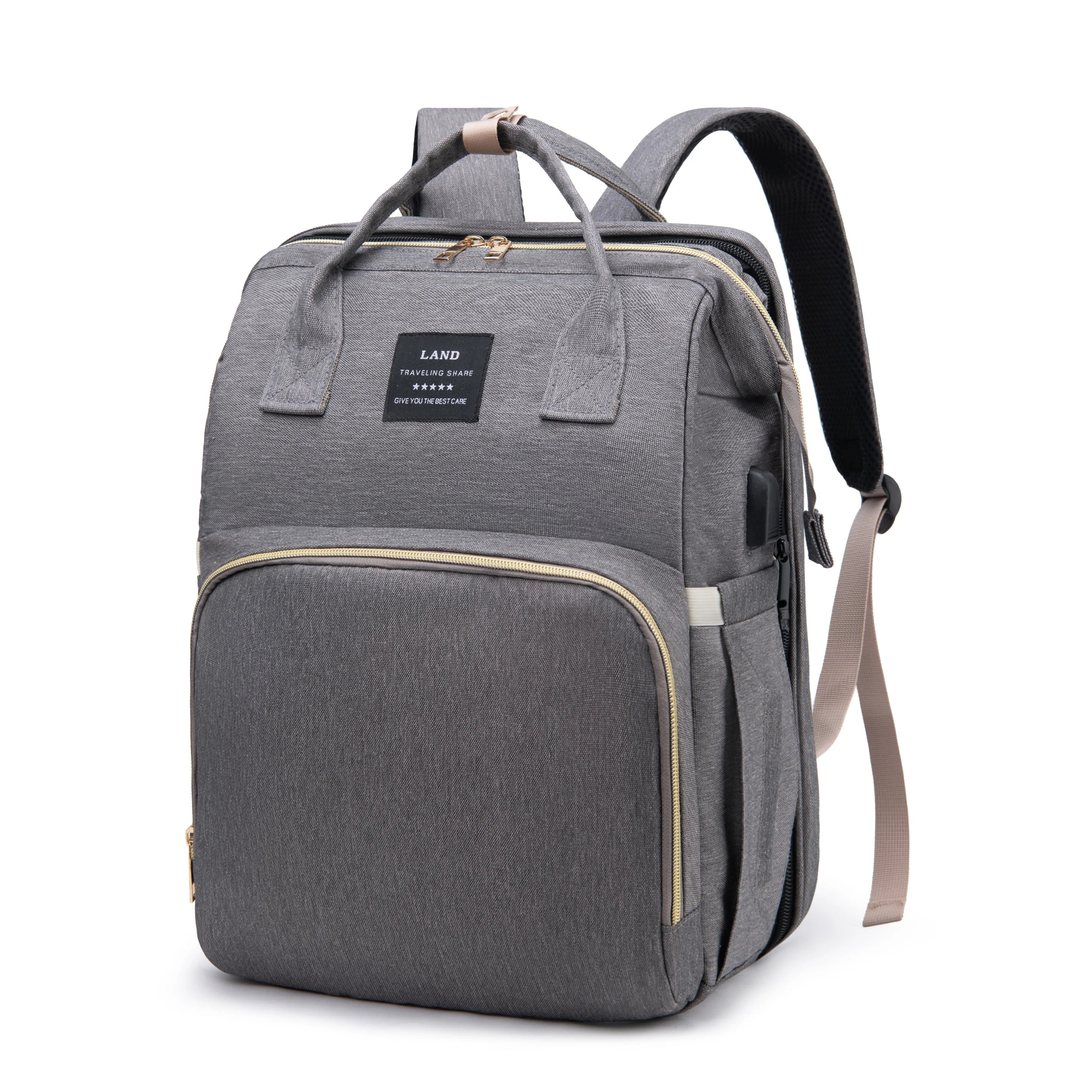 Waterproof Nylon Diaper Bag with Portable Crib UK