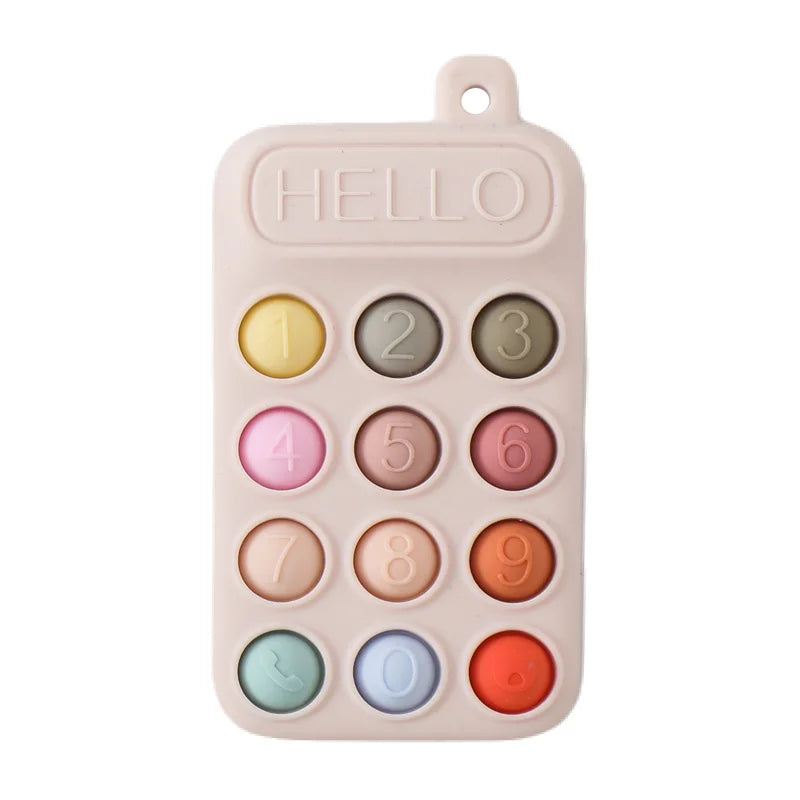 Govinto Clicky Phone Pal Silicone Teether, BPA-free textured toy for 3+ years, unisex