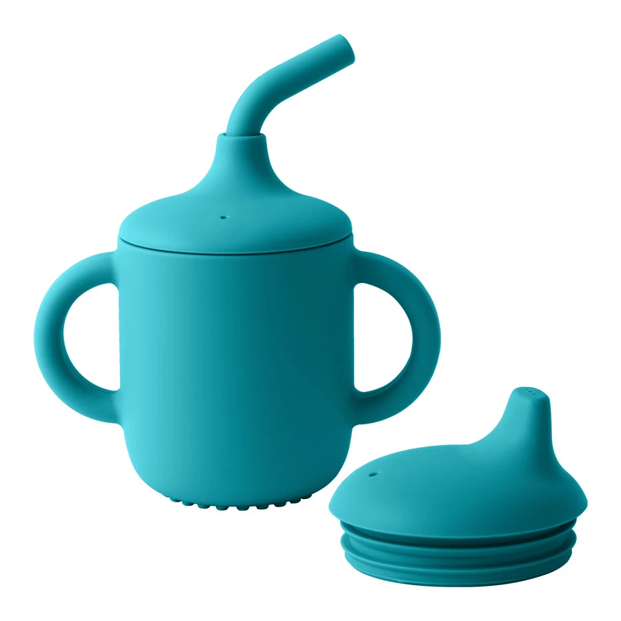 2-in-1 Silicone Baby Straw & Snack Cup, BPA-free safe drinkware for 0-2 years, unisex