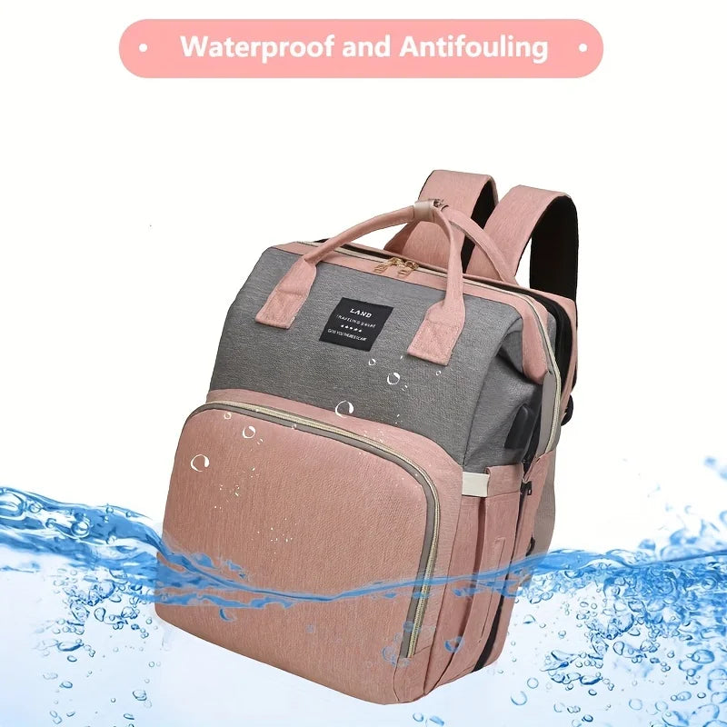Waterproof Nylon Diaper Bag with Portable Crib UK