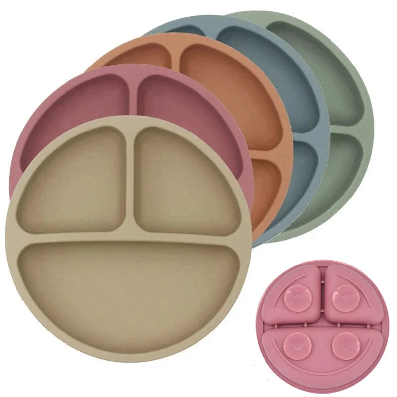 Silicone Baby Suction Dining Plate, BPA-free safe dish for 0-2 years, unisex
