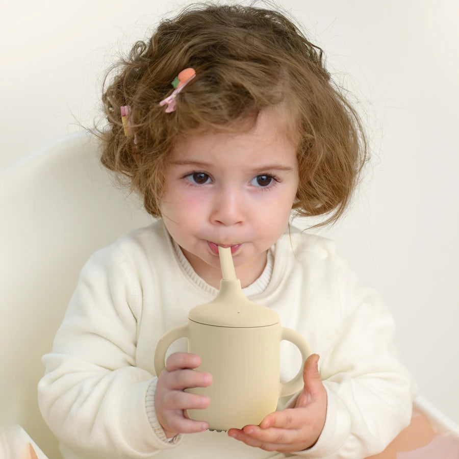 2-in-1 Silicone Baby Straw & Snack Cup, BPA-free safe drinkware for 0-2 years, unisex