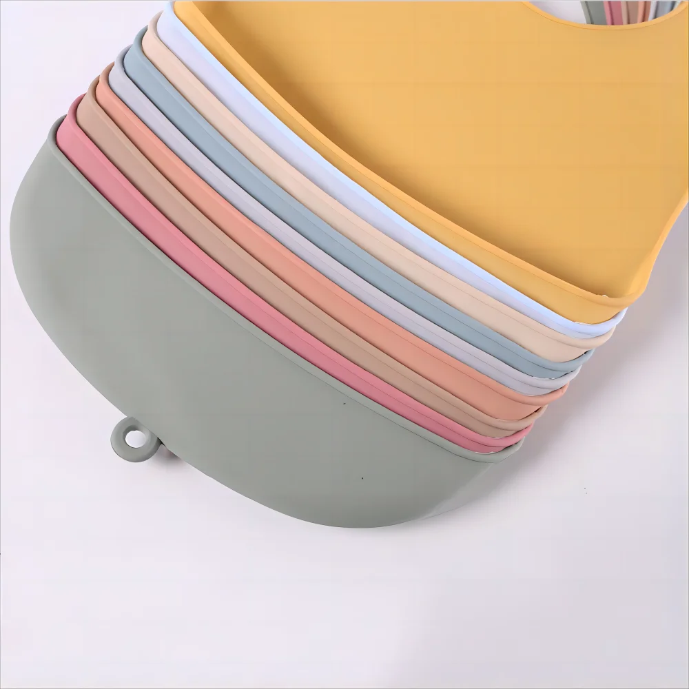 2pcs Silicone Baby Bib Set, BPA-free waterproof bibs for 1-3 years, unisex