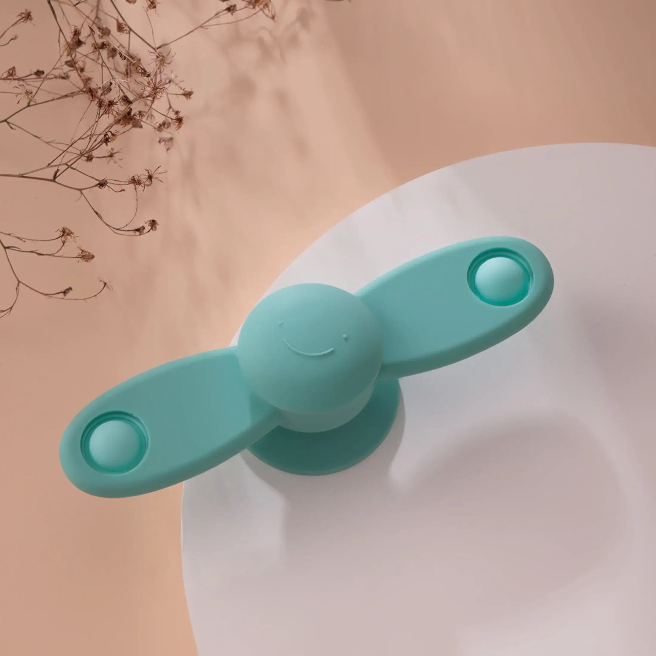 Spinner Silicone Baby Teether, BPA-free sensory toy for 3-12M, unisex
