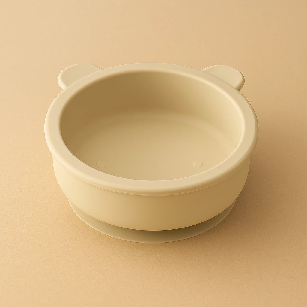 Bear-Shaped Silicone Baby Suction Bowl, BPA-free safe bowl for 6M-3Y, unisex