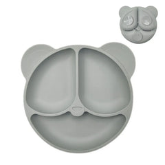 Bear-Shaped Silicone Baby Suction Dining Plate, BPA-free safe dish for 0-2 years, unisex