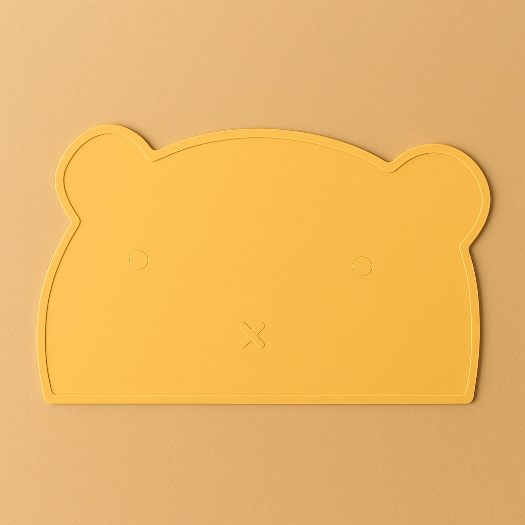 Bear-Shaped Silicone Baby Placemat, BPA-free waterproof mat for 6M-3Y, unisex