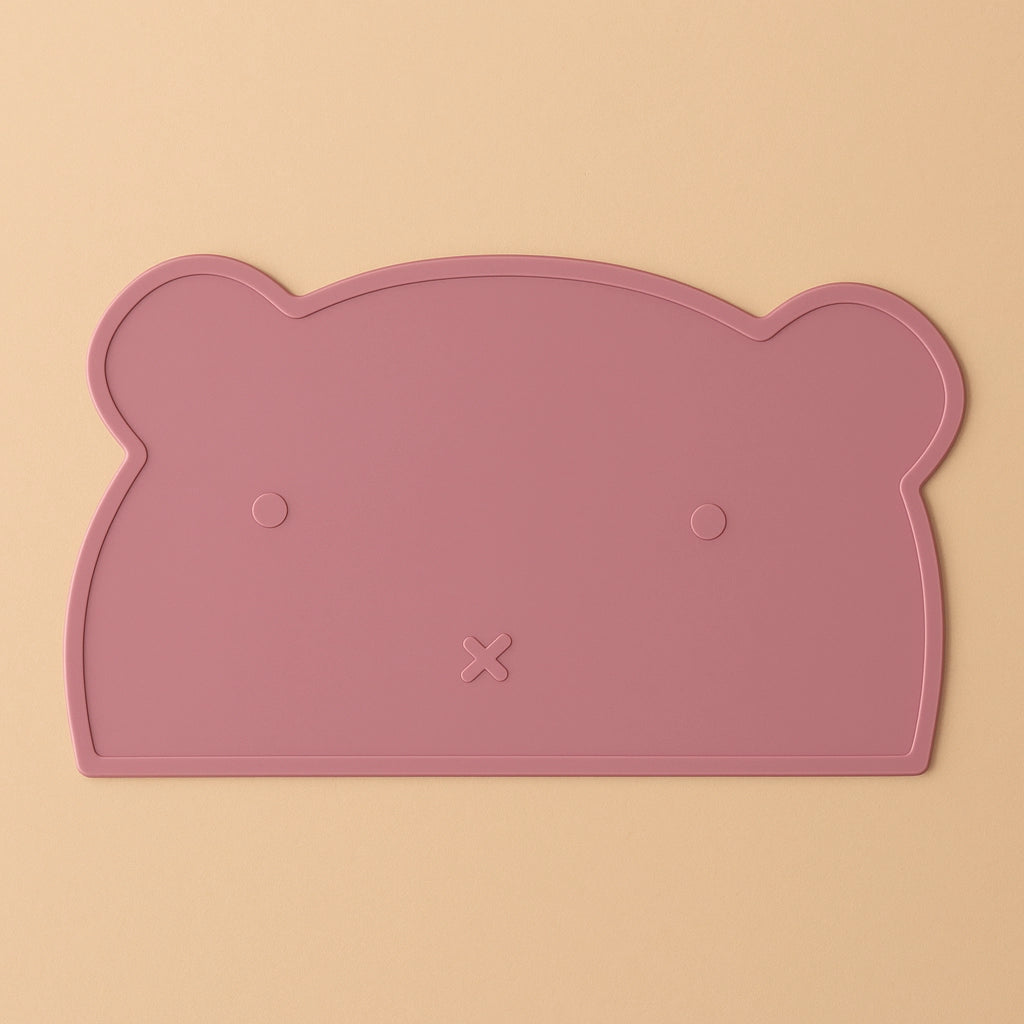Bear-Shaped Silicone Baby Placemat, BPA-free waterproof mat for 6M-3Y, unisex
