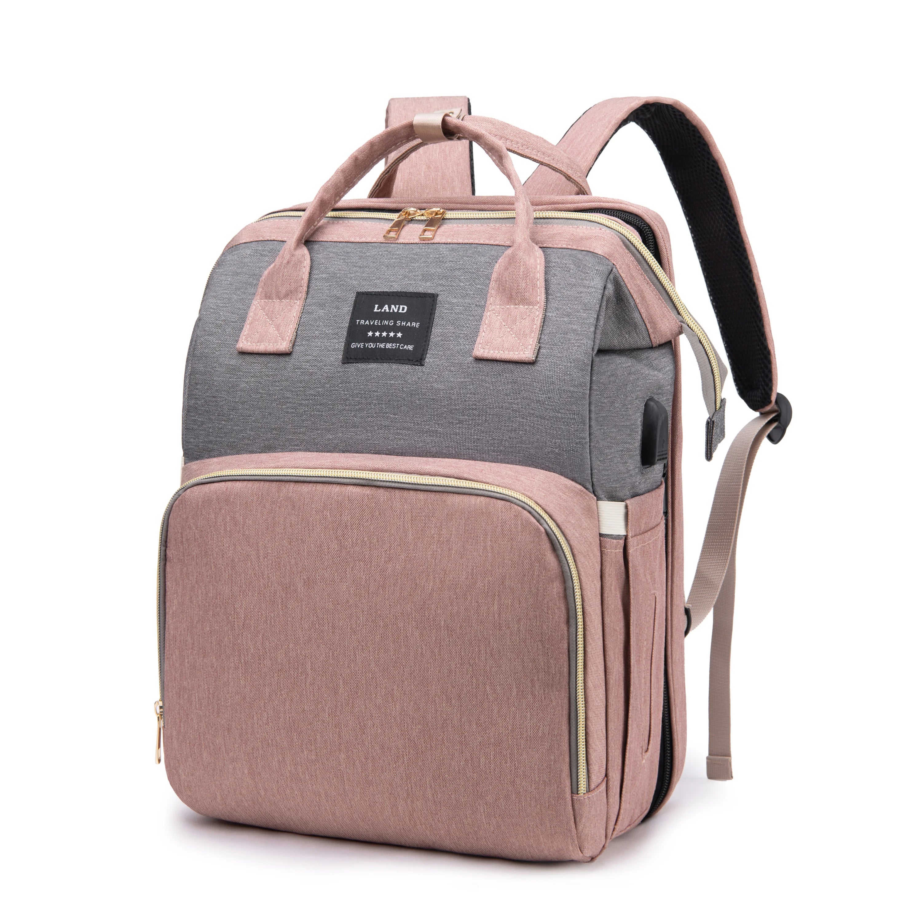 Waterproof Nylon Diaper Bag with Portable Crib UK