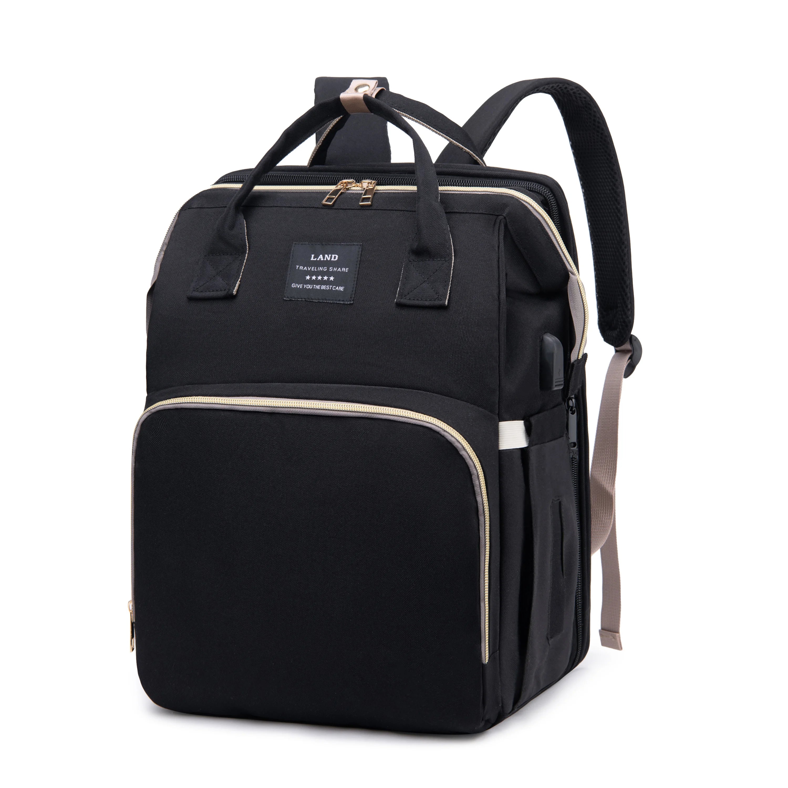 Waterproof Nylon Diaper Bag with Portable Crib UK