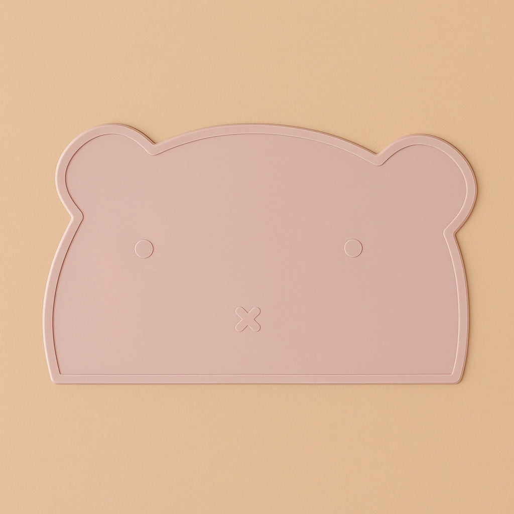 Bear-Shaped Silicone Baby Placemat, BPA-free waterproof mat for 6M-3Y, unisex