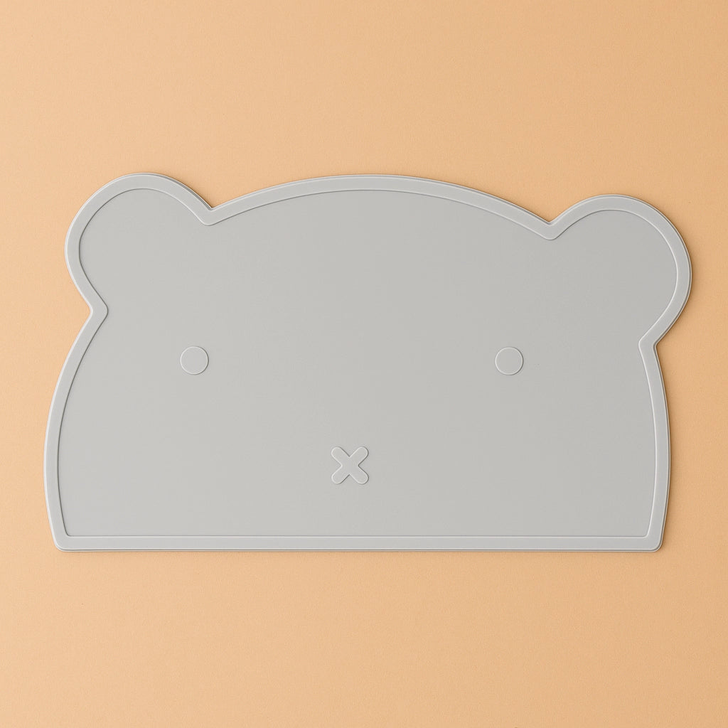 Bear-Shaped Silicone Baby Placemat, BPA-free waterproof mat for 6M-3Y, unisex