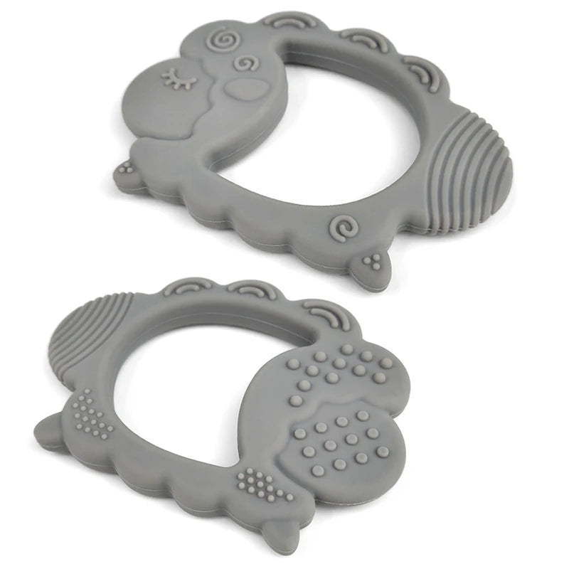 Govinto Sheep Silicone Teether, BPA-free textured toy with suction cup for 0-2 years, unisex