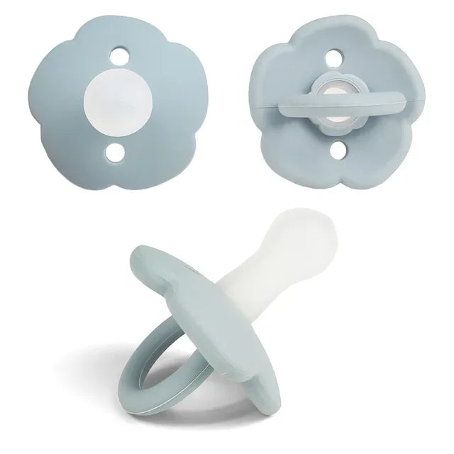 2pcs Silicone Baby Pacifier Teether, BPA-free safe toy for 3-6 months, unisex
