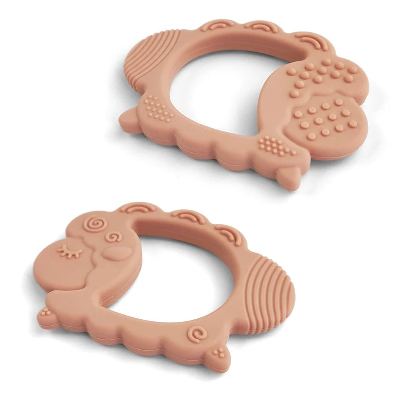 Govinto Sheep Silicone Teether, BPA-free textured toy with suction cup for 0-2 years, unisex