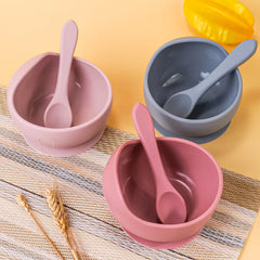 2pcs Silicone Baby Suction Bowl Set, BPA-free safe bowls for 6M-3Y, unisex