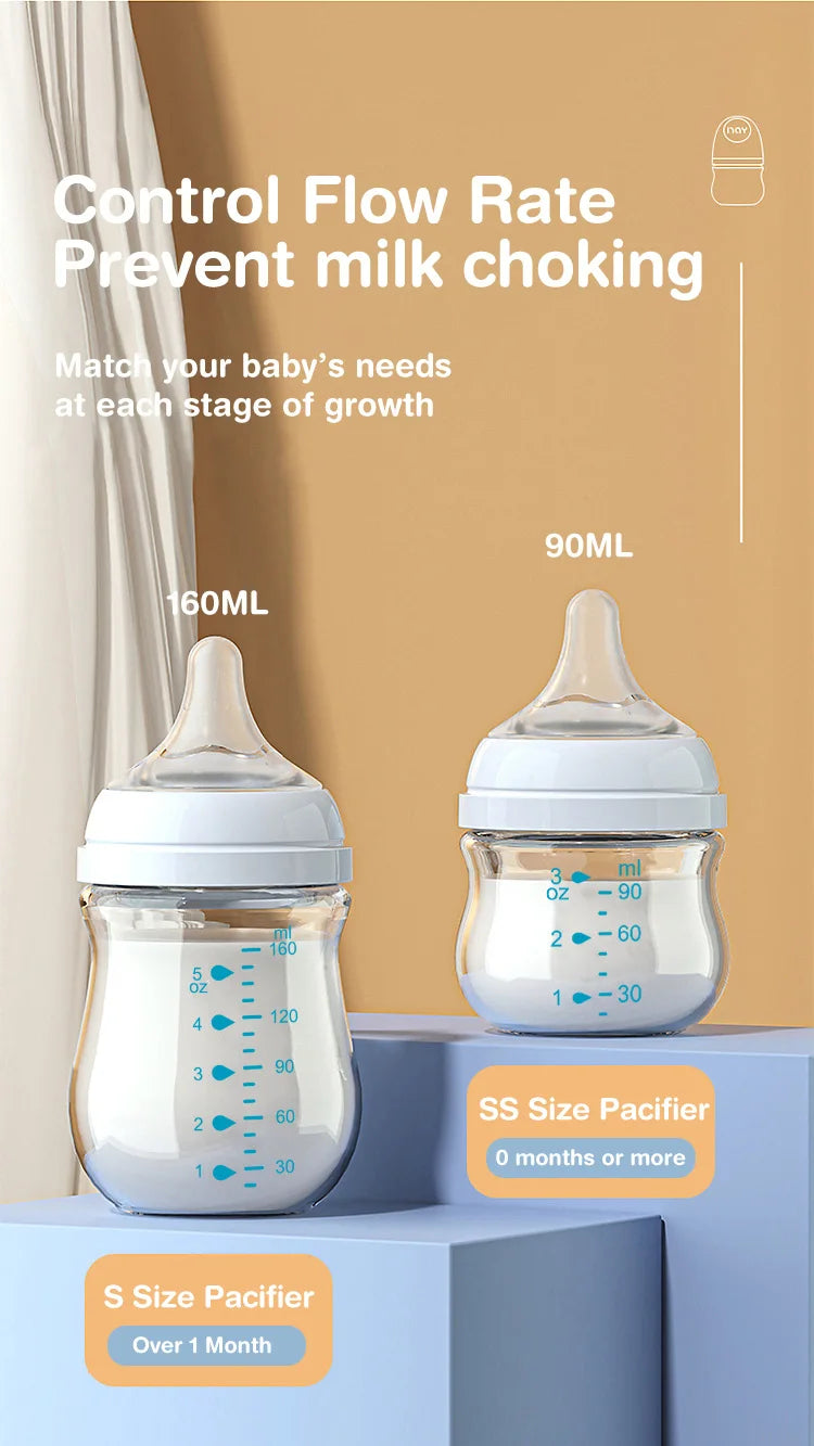 Anti-Flatulence Glass Baby Bottle for Newborns at Govinto UK