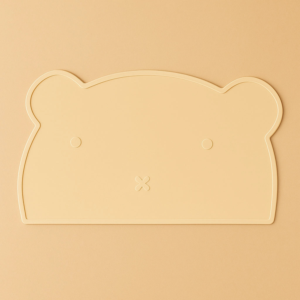 Bear-Shaped Silicone Baby Placemat, BPA-free waterproof mat for 6M-3Y, unisex