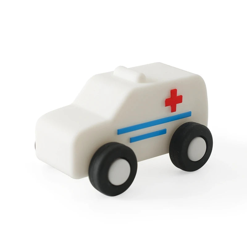 Govinto Helper Ambulance Silicone Teether, BPA-free textured toy for 3+ years, unisex