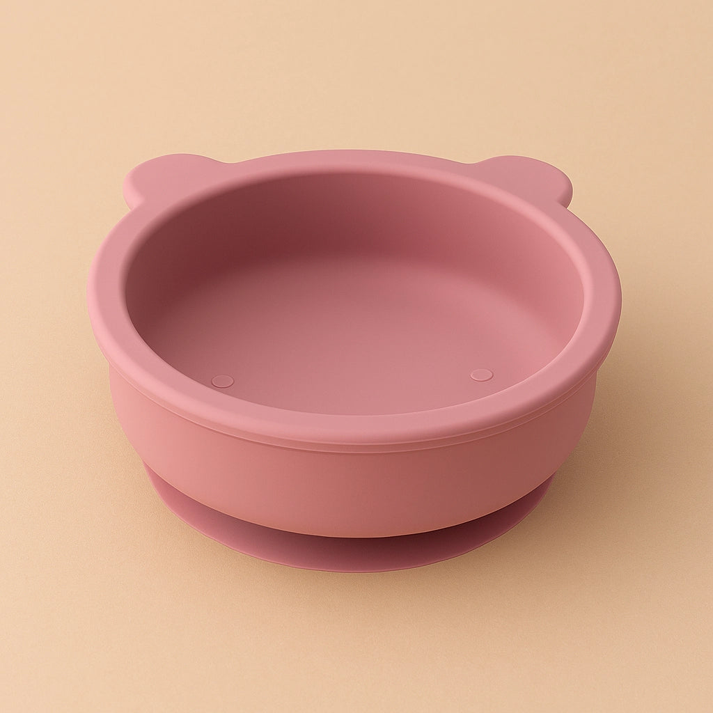 Bear-Shaped Silicone Baby Suction Bowl, BPA-free safe bowl for 6M-3Y, unisex