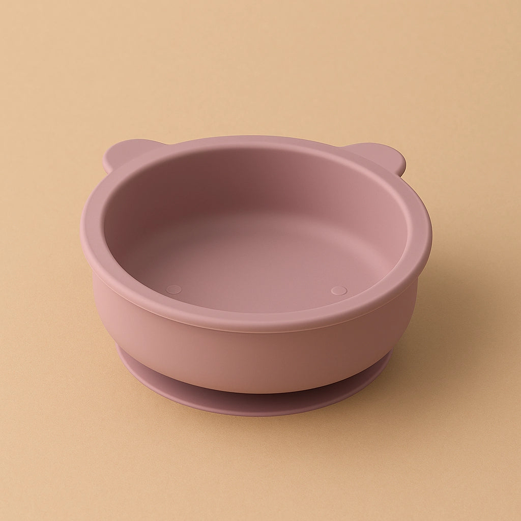 Bear-Shaped Silicone Baby Suction Bowl, BPA-free safe bowl for 6M-3Y, unisex