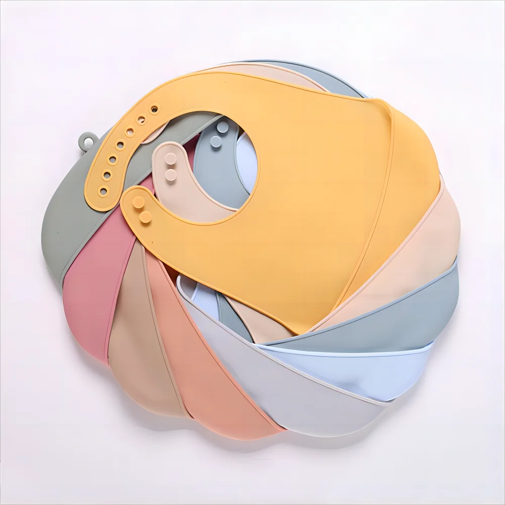 2pcs Silicone Baby Bib Set, BPA-free waterproof bibs for 1-3 years, unisex