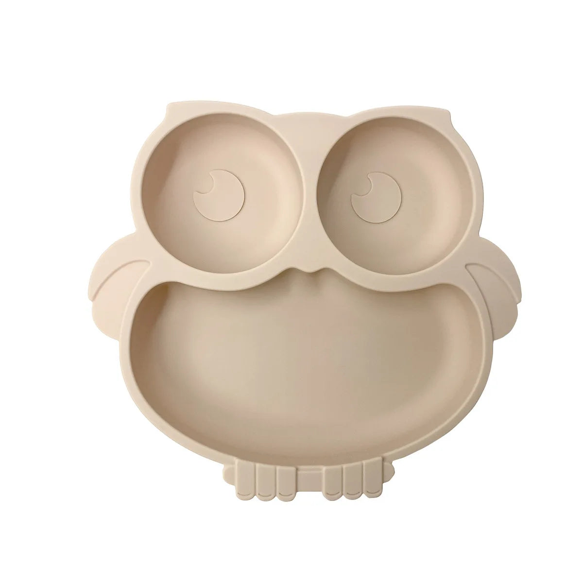 Owl-Shaped Silicone Baby Suction Dining Plate, BPA-free safe dish for 0-2 years, unisex