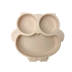 Owl-Shaped Silicone Baby Suction Dining Plate, BPA-free safe dish for 0-2 years, unisex