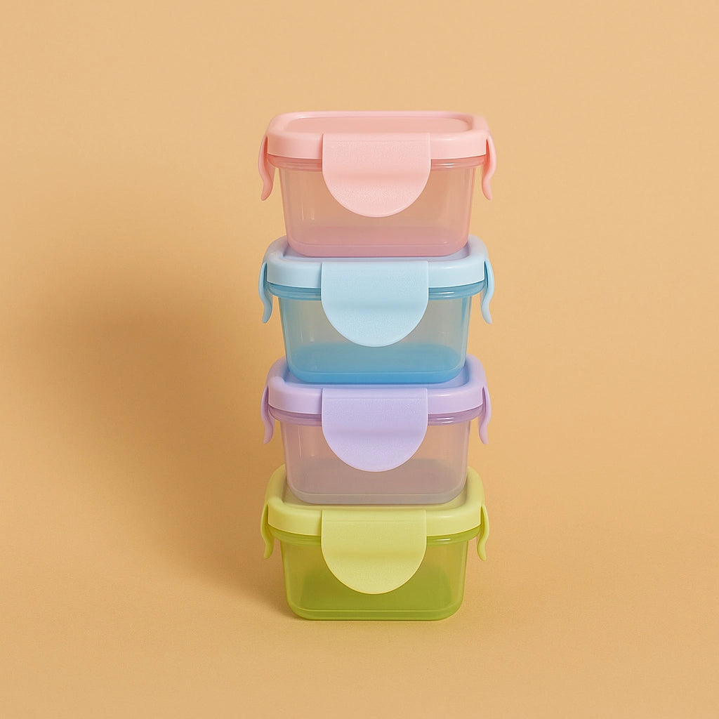 4pcs Mini Leakproof Food Containers, 60ml safe airtight storage, multicolor, unisex
