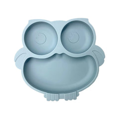 Owl-Shaped Silicone Baby Suction Dining Plate, BPA-free safe dish for 0-2 years, unisex
