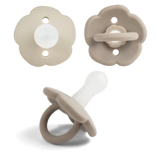 2pcs Silicone Baby Pacifier Teether, BPA-free safe toy for 3-6 months, unisex