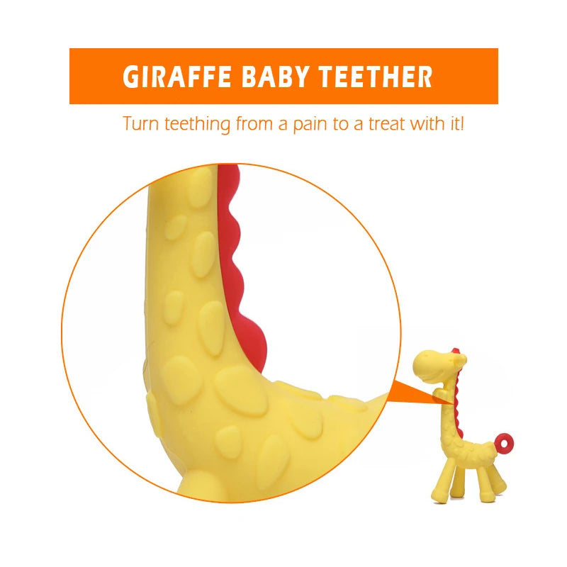 Dr.isla Giraffe Silicone Teether UK - BPA-Free Baby Teething Toy