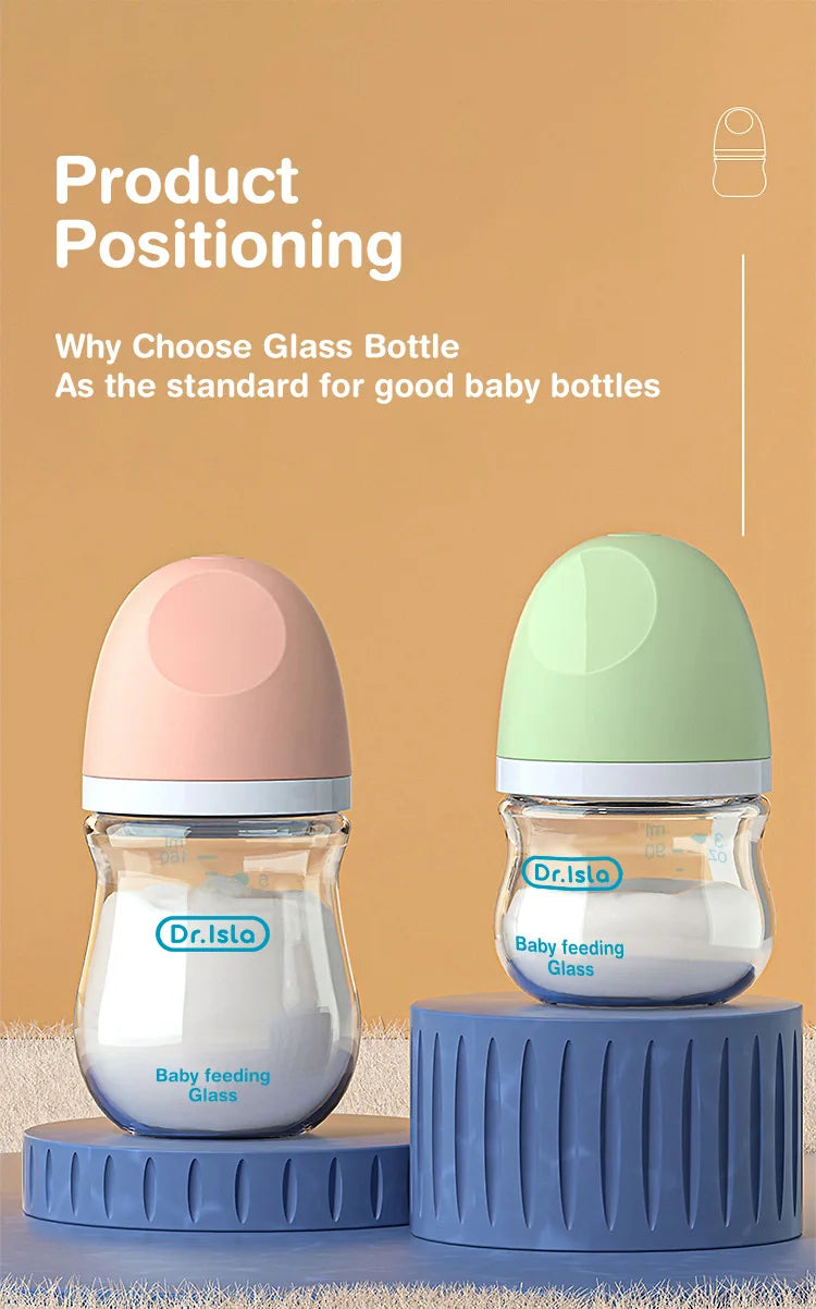 Anti-Flatulence Glass Baby Bottle for Newborns at Govinto UK