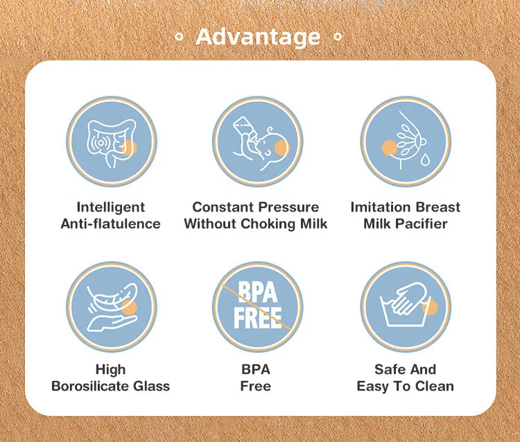 Anti-Flatulence Glass Baby Bottle for Newborns at Govinto UK